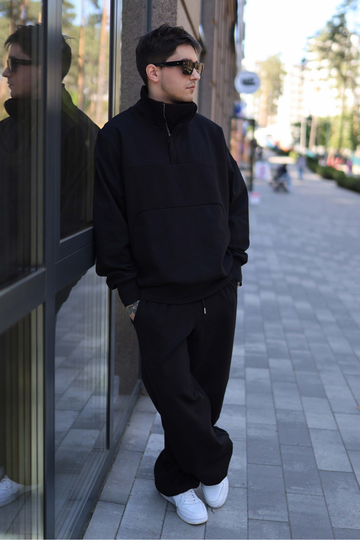 Костюм чоловічий Oversized Half-Zip Black