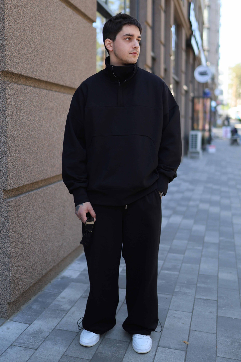 Костюм чоловічий Oversized Half-Zip Black