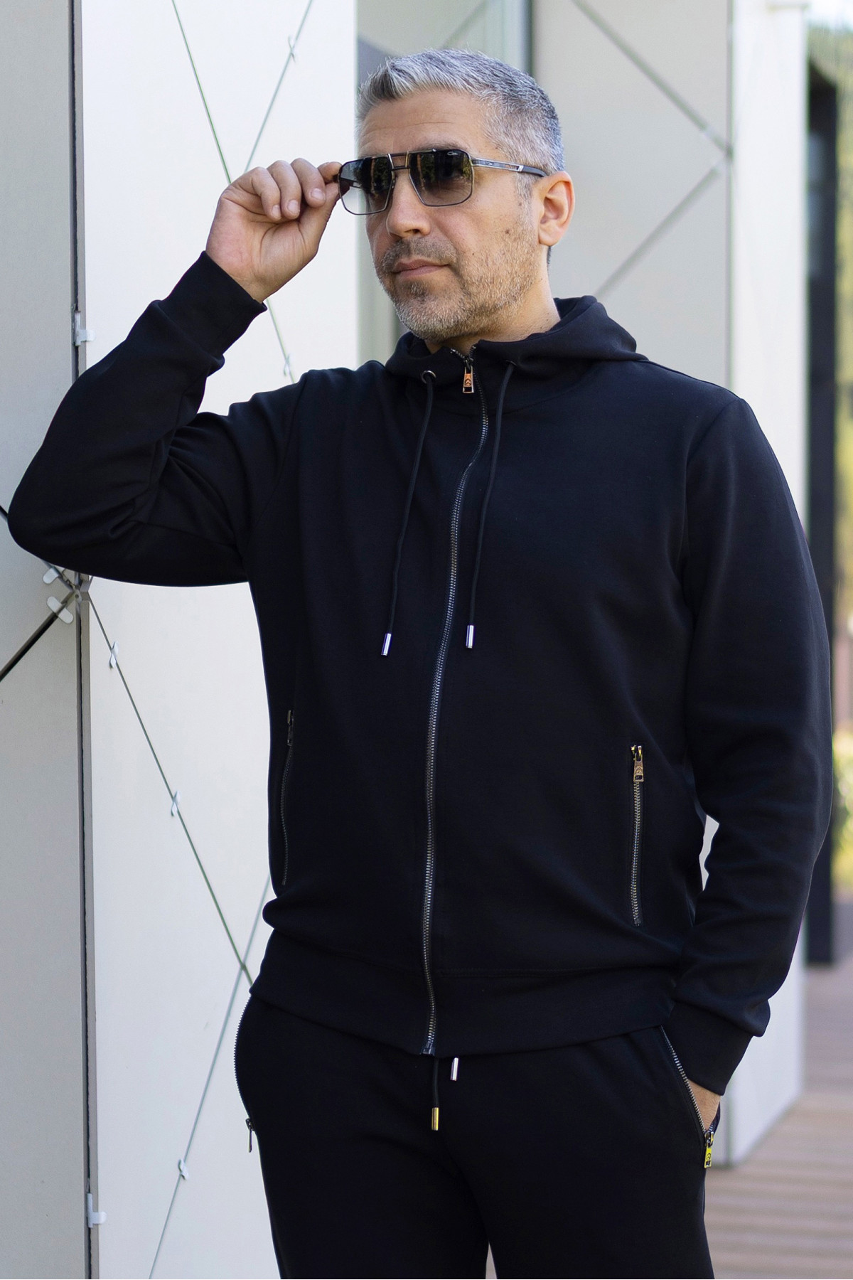 Кофта чоловіча Basic Zip Hoodie Black