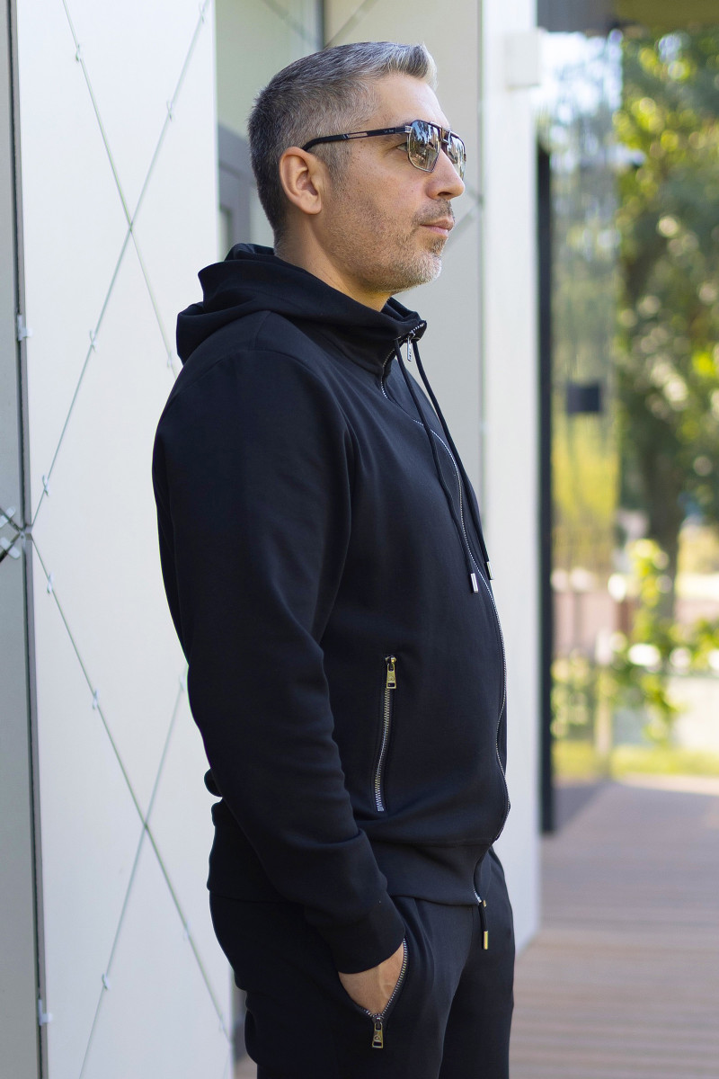 Кофта чоловіча Basic Zip Hoodie Black