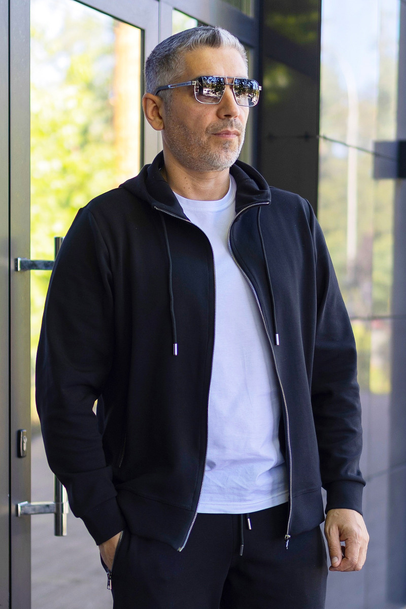 Кофта чоловіча Basic Zip Hoodie Black