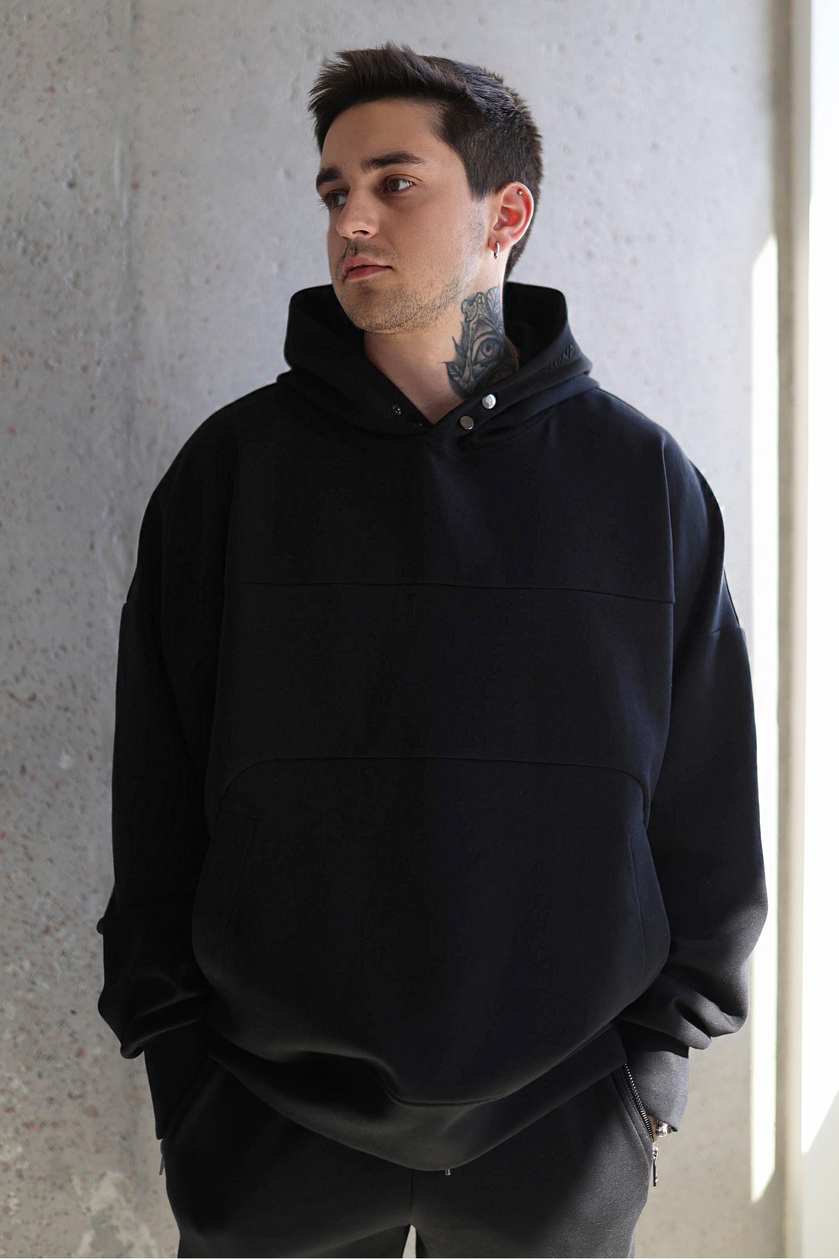 Кофта чоловіча Oversize Snap Hoodie Black