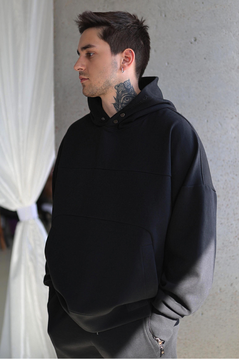 Кофта чоловіча Oversize Snap Hoodie Black