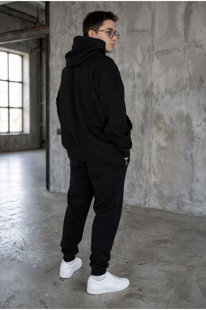 Костюм чоловічий Oversize Snap Hoodie Black