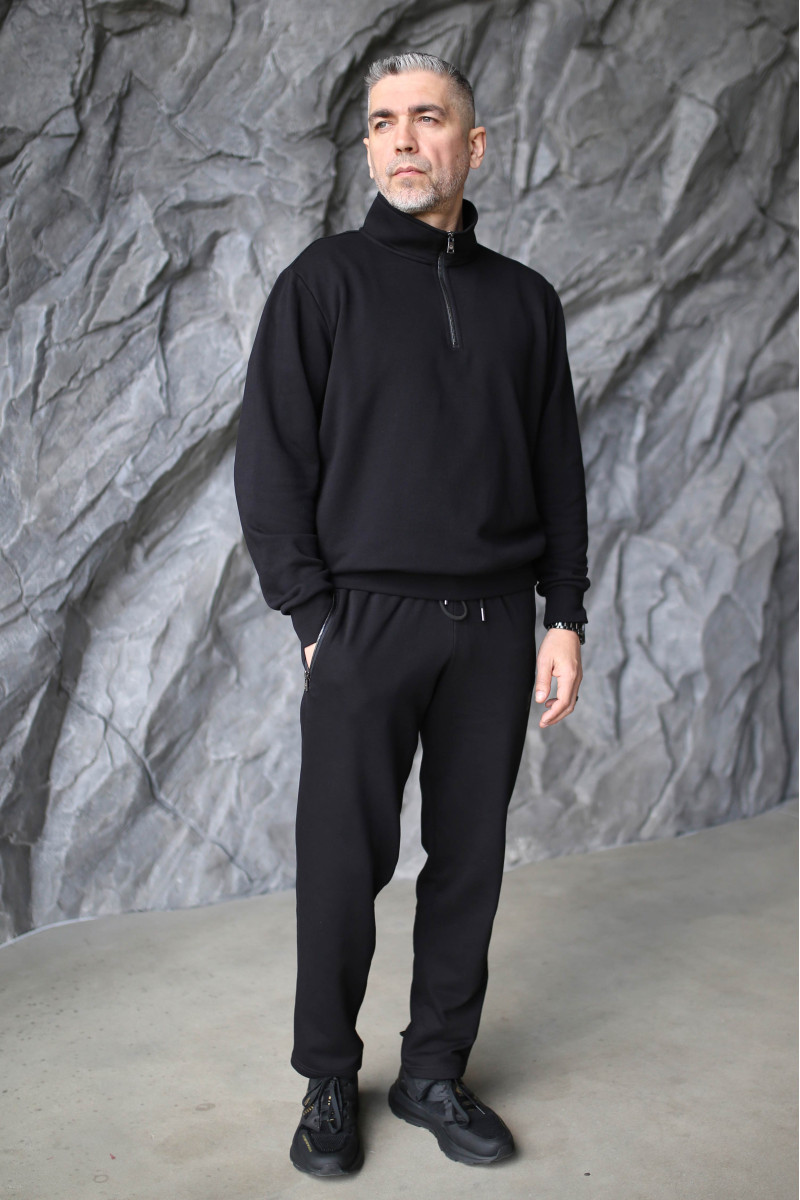 Кофта чоловіча Basic Half-Zip Black