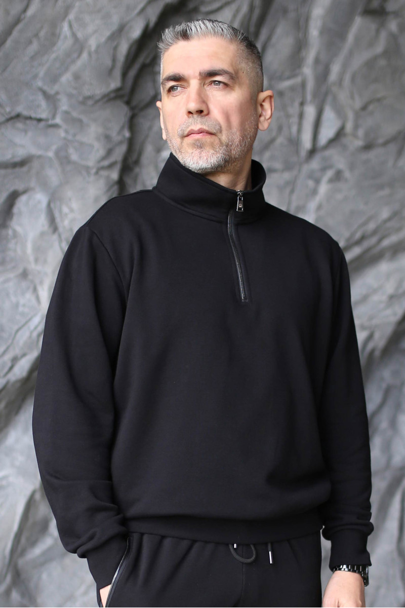 Кофта чоловіча Basic Half-Zip Black