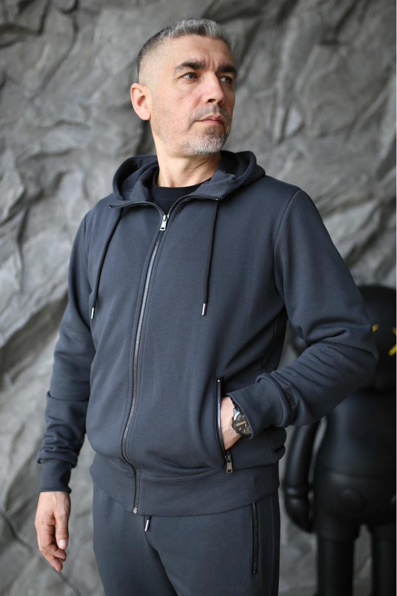 Кофта чоловіча Basic Zip Hoodie Graphite