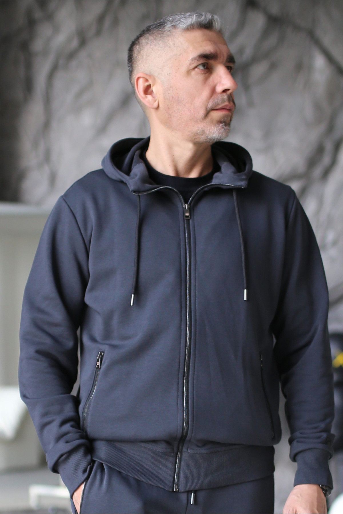 Кофта чоловіча Basic Zip Hoodie Graphite