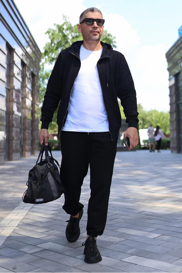 Кофта чоловіча Basic Zip Hoodie Black