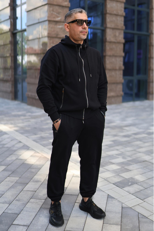Кофта чоловіча Basic Zip Hoodie Black