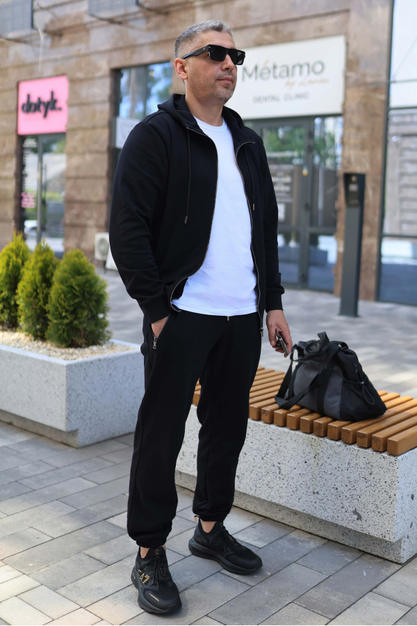 Кофта чоловіча Basic Zip Hoodie Black