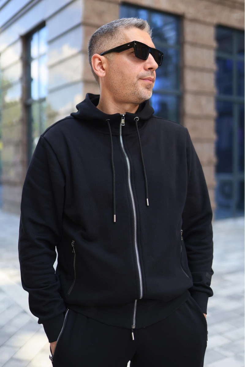 Кофта чоловіча Basic Zip Hoodie Black