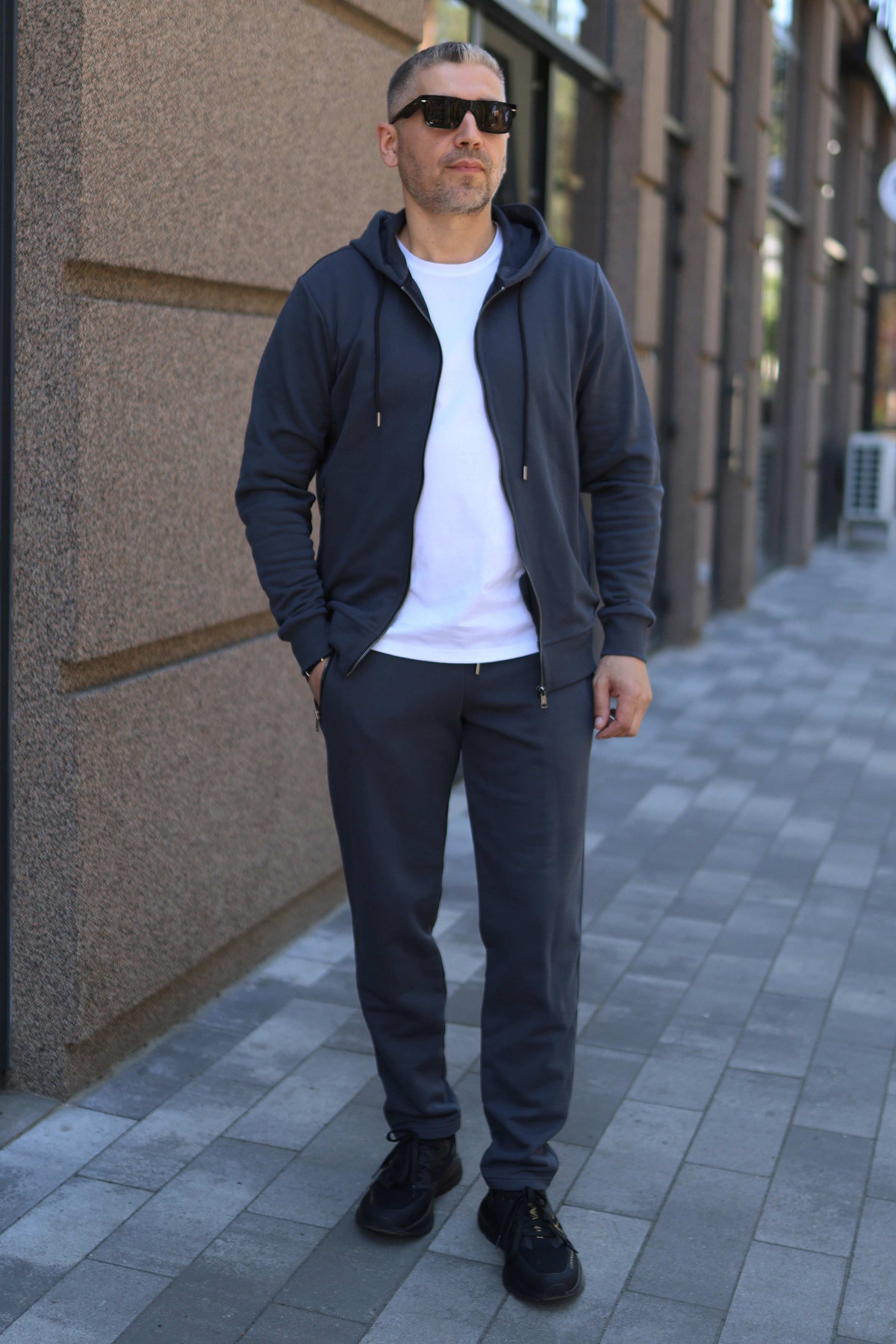 Костюм чоловічий Basic Zip Hoodie Graphite