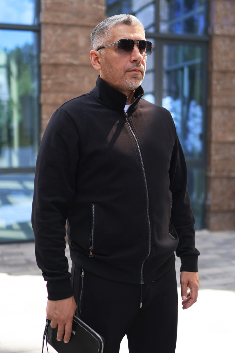 Кофта чоловіча STAND COLLAR BLACK