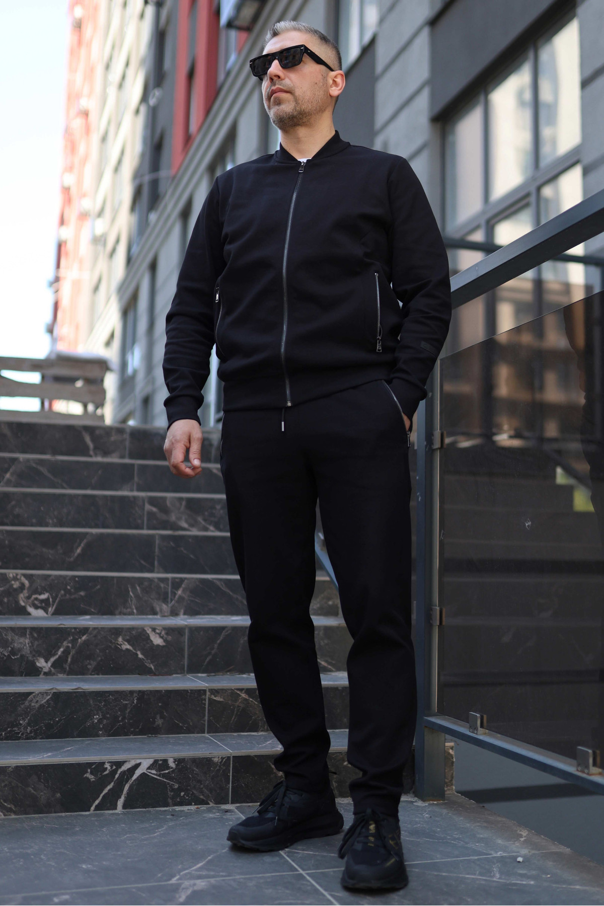 Костюм чоловічий Basic V-Line Black